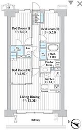 アビティグランデ砧 3LDKの間取図画像