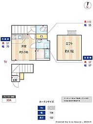 avancer成城B ワンルームの間取図画像