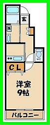 メゾンソレイユ 1Kの間取図画像