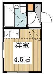 グレイスハイム国分寺 2階ワンルームの間取り