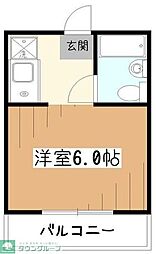 ボナール橘 2階1Kの間取り