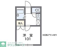 レオパレスＮＩＳＨＩＳＵＮＡ 1階1Kの間取り