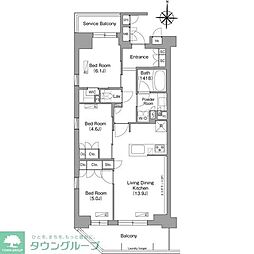 コンフォリア・リヴ八坂富士見 4階3LDKの間取り