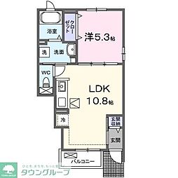 ミルト・ラフレシール 1階1LDKの間取り