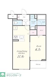 ＬＵＣＩＥ　ＴＳI（ルシエティーエスワン） 2階1LDKの間取り