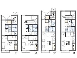 JR中央線 武蔵小金井駅 徒歩16分の賃貸アパート 2階1Kの間取り