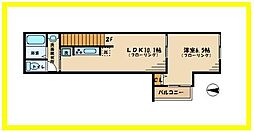京王線 飛田給駅 徒歩8分の賃貸アパート 2階1LDKの間取り