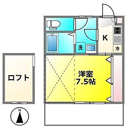 JR中央線 武蔵境駅 徒歩19分の賃貸アパート 1階1Kの間取り