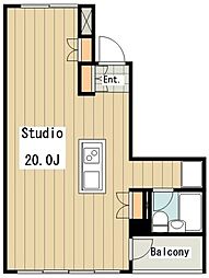 京王井の頭線 三鷹台駅 徒歩2分の賃貸マンション 3階ワンルームの間取り