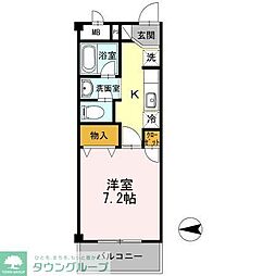サマービレッジ 3階1Kの間取り