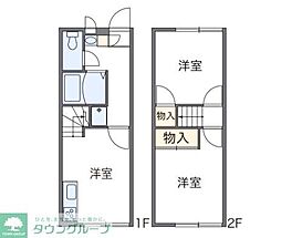 西武拝島線 西武立川駅 バス30分 五中南下車 徒歩7分の賃貸アパート 1階2DKの間取り