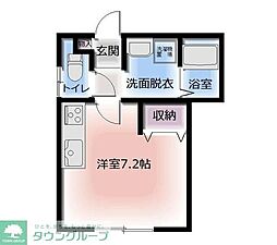 西武多摩川線 多磨駅 徒歩2分の賃貸アパート 2階1Kの間取り