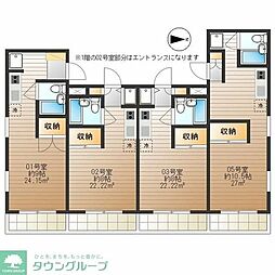 京王線 府中駅 徒歩7分の賃貸マンション 2階ワンルームの間取り