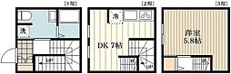 MOK-TERRACE KITAFUCHU 1DKの間取図画像