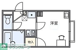 レオパレスTAMA 1Kの間取図画像