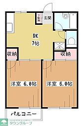 メゾン・ヴェルディ 2DKの間取図画像