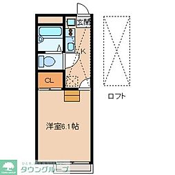 レオパレスルミエール本町 1Kの間取図画像