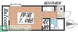 ヴィラ・カミニート 1Kの間取図画像