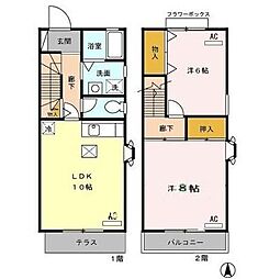 セジュール・モローA 2LDKの間取図画像