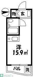 シャーロム国分寺 ワンルームの間取図画像