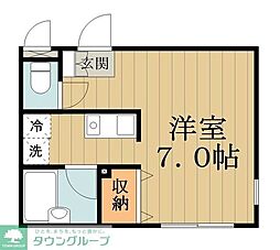 MODULORムサシコガネイ 1Kの間取図画像
