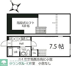 ハーミットクラブハウスマーサ井の頭 1Kの間取図画像