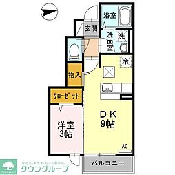 アイリスコート 1LDKの間取図画像