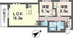 シャーメゾンリラフォート 2LDKの間取図画像