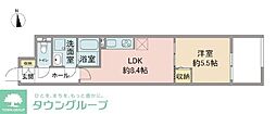グランエス 1LDKの間取図画像