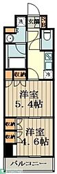 プライムアーバン小金井本町 2Kの間取図画像