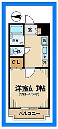 HGS府中イースト 1Kの間取図画像