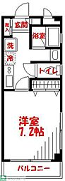パークサイドビル 1Kの間取図画像