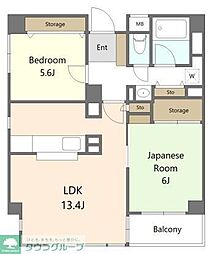 ビバリーホームズ立川 2LDKの間取図画像