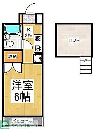 ヴィラ・アベニュ 1Kの間取図画像