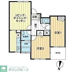 ライオンズマンション萩山 2LDKの間取図画像