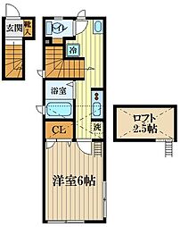 セレーナ 1Kの間取図画像