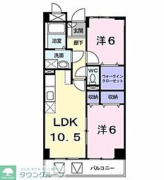 ポポラーレ 2LDKの間取図画像