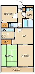 ハイネス東村山 3DKの間取図画像