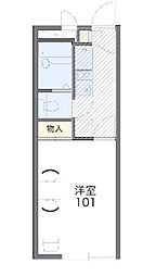 レオパレス楠 1Kの間取図画像