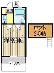 ヴィラフローラ 1Kの間取図画像