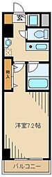 第七千代鶴ビル 1Kの間取図画像