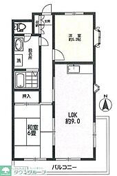 シティコープ鎌倉 2LDKの間取図画像