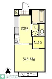 グリーンリーブスタチバナA 1Kの間取図画像