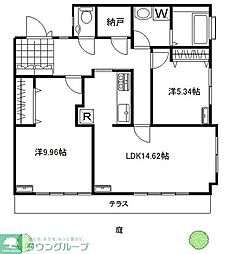 フラワーハイツ 2SLDKの間取図画像