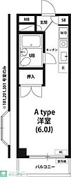 シャトル上水 1Kの間取図画像