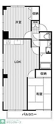 島田マンション 2LDKの間取図画像