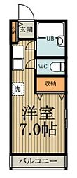 丸山荘 1Kの間取図画像