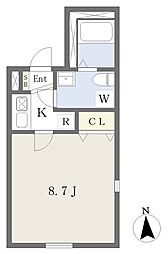 D-BASE東十条 1Kの間取図画像