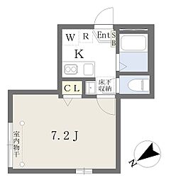 A-レジデンス本蓮沼 1Kの間取図画像