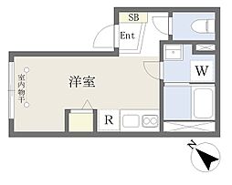 Unleash ワンルームの間取図画像